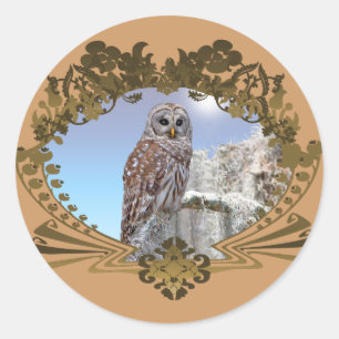 Sticker Rond Hibou