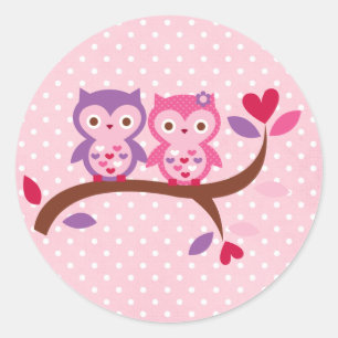 Sticker Rond Hibou sage