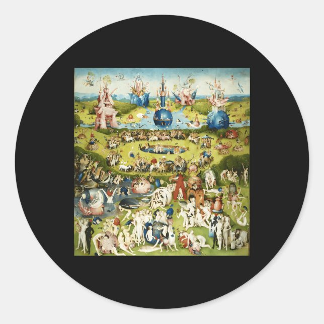 Sticker Rond Hieronymus Bosch Le Jardin De Ehly Delights (Devant)
