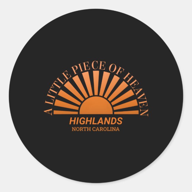 Sticker Rond Highlands North Carolina Un Petit Morceau De Ciel (Devant)