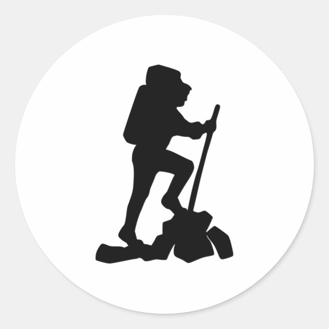 Sticker Rond Hiker Silhouette (Devant)