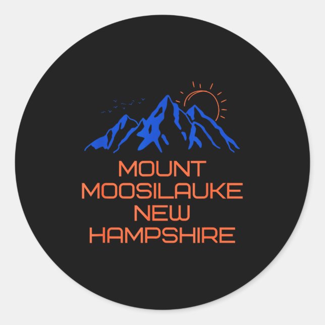 Sticker Rond Hiking Mount Moosilauke New Hampshire Mountain Cli (Devant)