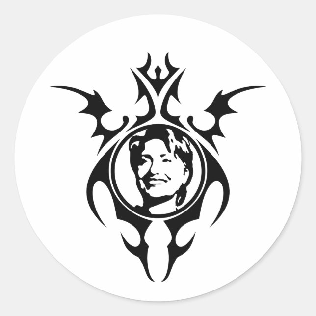 Sticker Rond Hillary Clinton (Devant)