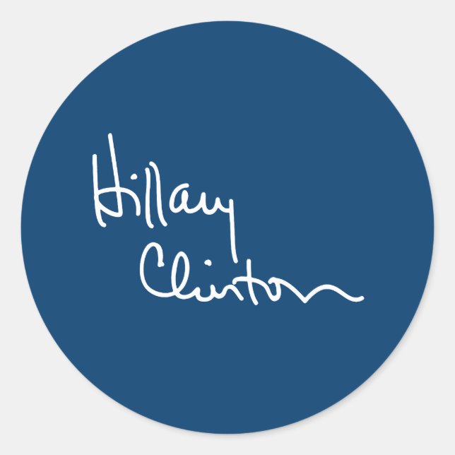 Sticker Rond Hillary Clinton Autograph (blanc) -.png (Devant)