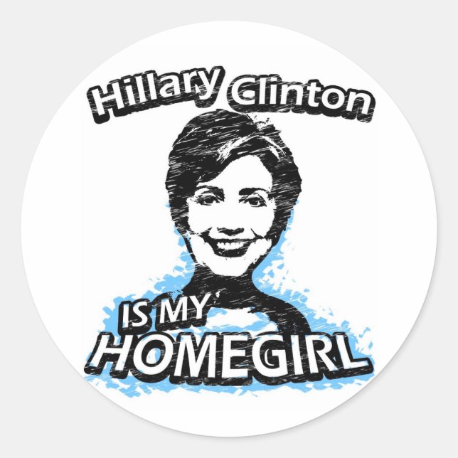 Sticker Rond Hillary Clinton est ma fille à la maison (Devant)