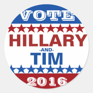 Sticker Rond Hillary Clinton et Tim Kaine 2016