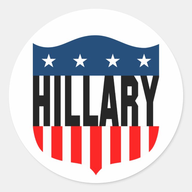 Sticker Rond hillary clinton étoiles et rayures (Devant)