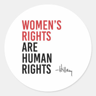 Sticker Rond Hillary - Les droits des femmes sont des droits de