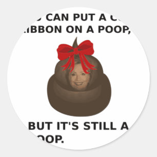 Sticker Rond Hillary Poop
