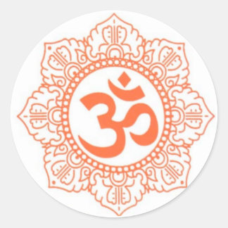 STICKER ROND HINDU - BOUDDHA SYMBOLES OM, OHM