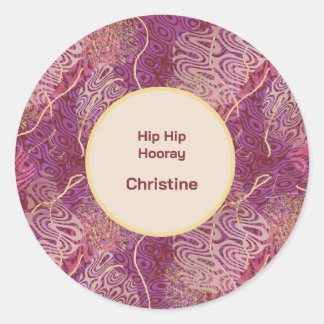 Sticker Rond Hip Hip Hooray Adult Birthday