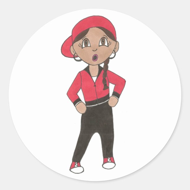 Sticker Rond Hip hop Breakdance Jazz Girl Dance Considérant (Devant)