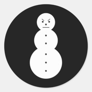 Sticker Rond Hiphop Angry Snowman Noël