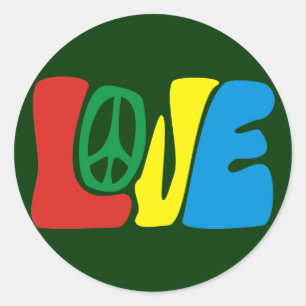 Sticker Rond Hippie de la paix