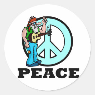 Sticker Rond Hippie de la paix