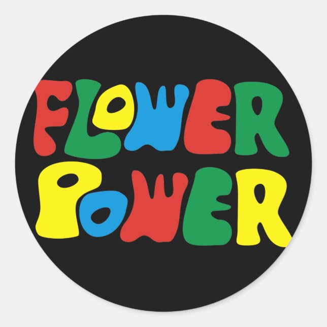 Sticker Rond Hippie de l'énergie des fleurs (Devant)