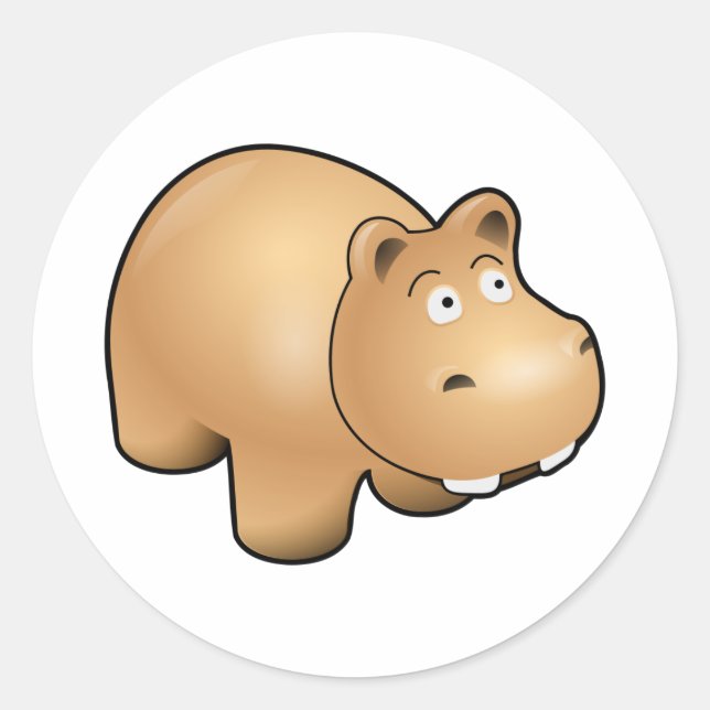 Sticker Rond Hippo (Devant)