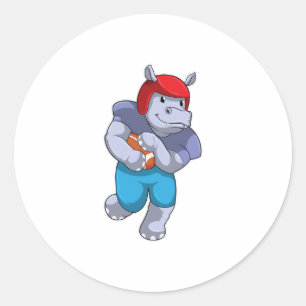 Sticker Rond Hippo à Football Sports