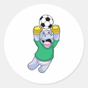 Sticker Rond Hippo à Soccer Sports