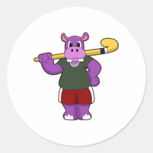 Sticker Rond Hippo at hockey