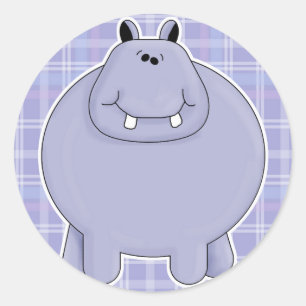 Sticker Rond hippo joli