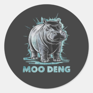 Sticker Rond Hippo Radiant Moo Deng