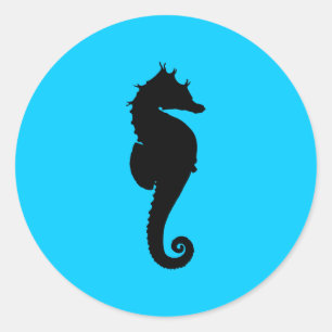 Sticker Rond Hippocampe Aquatique