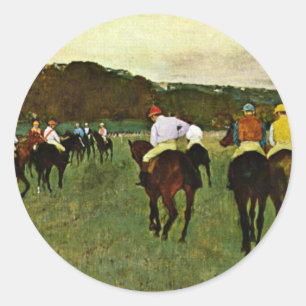 Sticker Rond Hippocampe En Longchamp Par Edgar Degas