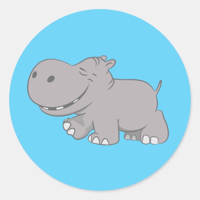 Sticker Rond Hippopotame (Devant)
