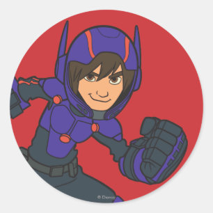 Sticker Rond Hiro Hamada violet