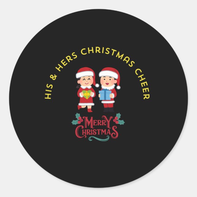 STICKER ROND HIS & HERS CHRISTMAS CHEER (Devant)