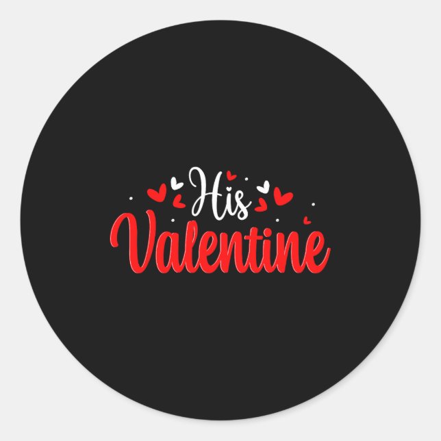 Sticker Rond His Valentine Romantic Matching Couples Heart  (Devant)