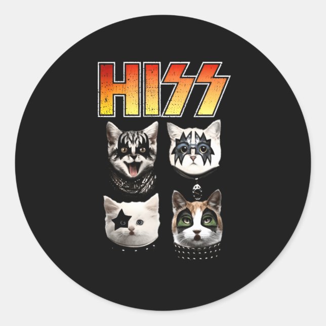 Sticker Rond Hiss Ca Hiss Chat Hiss Chat (Devant)