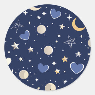 Sticker Rond Histoire d'amour céleste
