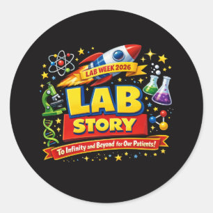 Sticker Rond HISTOIRE DE LABO – Semaine des Labos 2026 Affiche