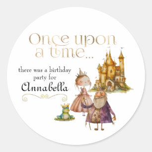 Sticker Rond Histoire de princesse et de grenouille, un conte d