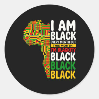 Sticker Rond Histoire noire carte africaine hommes femmes mélan