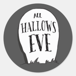 Sticker Rond Histoires de cimetière Fête d'Halloween