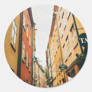 Sticker Rond Historique Gamla Stan, Vieille Ville de Stockholm