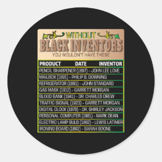 Sticker Rond History Of Forgotten Black Inventors Black History