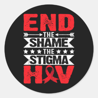 Sticker Rond Hiv Aids Awareness Month End The Shame The Stigma 