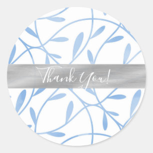 Sticker Rond Hiver Bleu & Argent Favoris ornemental Favoriser