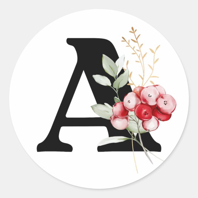 Sticker Rond hiver MONOGRAM alphabet cyrillique bulgare (Devant)
