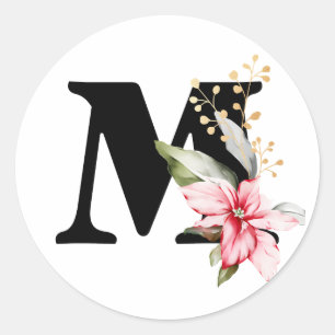 Sticker Rond hiver MONOGRAM Bulgare alphabet cyrillique Classe