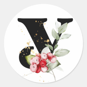 Sticker Rond hiver MONOGRAM Bulgare alphabet cyrillique Classe