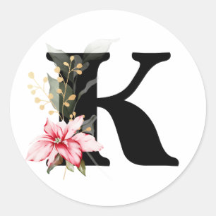 Sticker Rond hiver MONOGRAM Bulgare alphabet cyrillique Classe