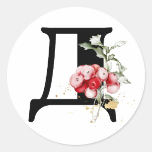 Sticker Rond hiver MONOGRAMME alphabet cyrillique bulgare  Clas