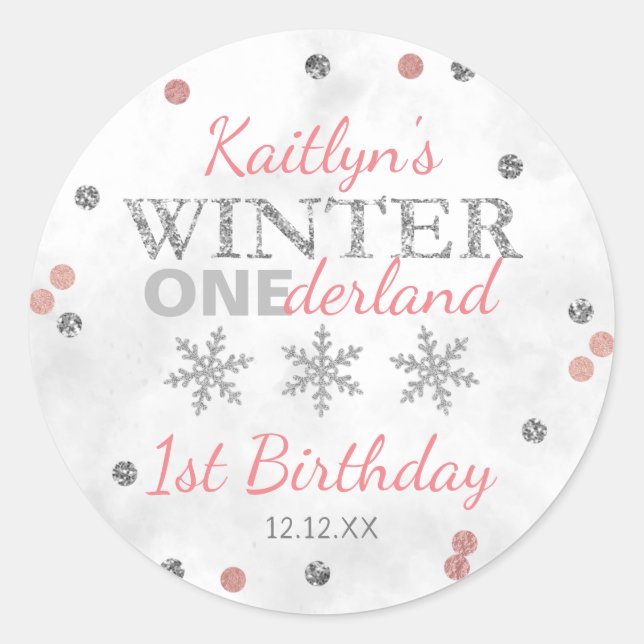 Sticker Rond Hiver ONE derland 1er anniversaire (Devant)