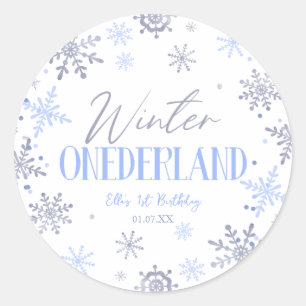 Sticker Rond Hiver ONE derland Flocon de neige 1er anniversaire