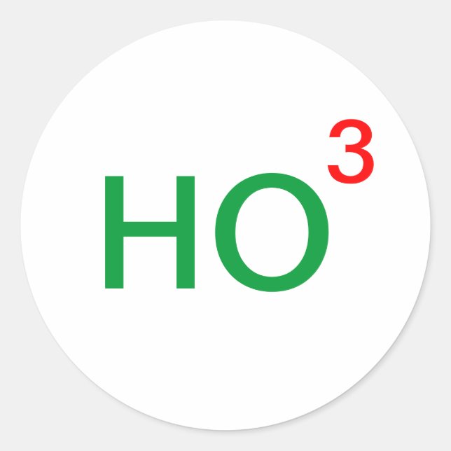 Sticker Rond Ho Ho Ho Ho à la troisième puissance (Devant)